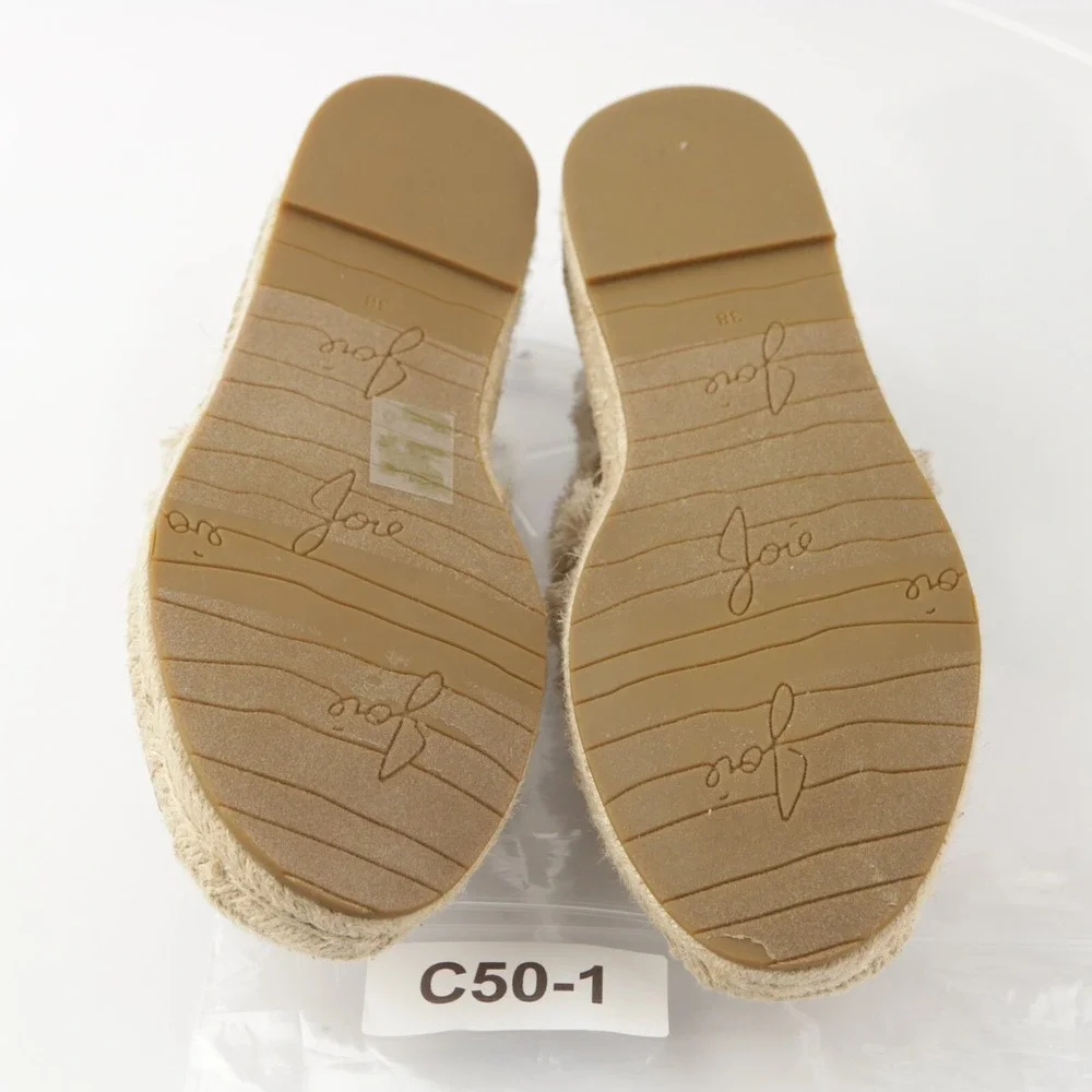 Joie Womens Vivienne Espadrille Shoe Size 38 8 Tan Canvas Flats Fringe Slip On